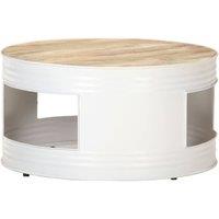 Berkfield Home Coffee Table White 68x68x36 cm Solid Mango Wood | Size: 68 x 68 x 36 cm