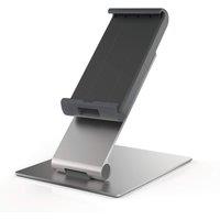Durable Aluminium Foldable Tablet Holder Desk Stand - Lockable & Rotatable in Silver