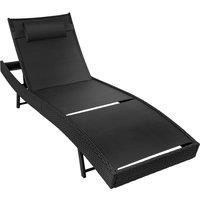 tectake Sun Lounger Moana in Black | Size: 1 Seater