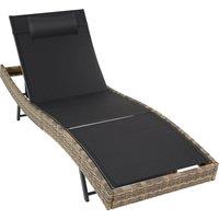 tectake Sun Lounger Moana in Natural | Size: 1 Seater