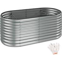 tectake Raised Bed Flormma Galvanized Steel 200 X 80 X 100 Cm in Silver
