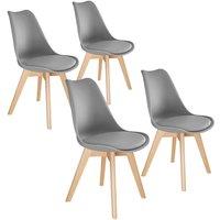 tectake Dining Chair Set Frederikke Set Of 4 - Grey | Size: 4 Pack