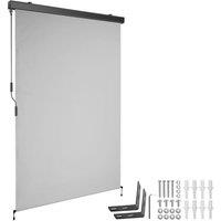 tectake Vertical Awning Eloise in Light Grey | Size: 120 cm x 250 cm