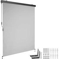 tectake Vertical Awning Eloise in Light Grey | Size: 140 cm x 250 cm