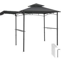 tectake Maracaibo BBQ Pavilion with awning, weatherproof, windbreak in Dark Grey | Size: Large