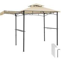 tectake Maracaibo BBQ Pavilion with awning, weatherproof, windbreak in Light Sand | Size: Large