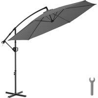 tectake Parasol 360 rotating & tilting umbrella, 3 x 3 m in Grey | Size: Large