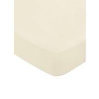 1951 'Luxury 400 Thread Count' Cotton Sateen Fitted Sheet in Off-White | Size: Single Fitted