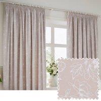 Wylder Bella Floral 100% Cotton Pencil Pleat Curtain Pair in Natural | Size: 183 cm width x 229 cm drop