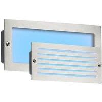 Netlighting Blue LED Recessed Brick Light Brushed Steel Fascia 230V IP54 5W in Grey