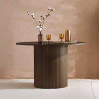 Birlea Axel Round Fluted Dining Table in Brown