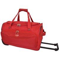 House of Leather Holdall with Wheels Lightweight Weekend Bag HL452 in Red