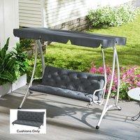 OUTSUNNY Garden Bench Cushion Outdoor Seat Pad with Ties in Dark Grey