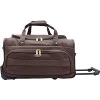 House of Leather Holdall with Wheels Lightweight Weekend Bag HL452 in Brown