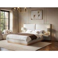 Solace+Co Vera Hotel Bed with Bedside Tables Cream | Size: King