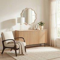 FurnitureboxUK Penrose Oak Wood 3 Door Large Sideboard in Light Brown