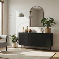 FurnitureboxUK Penrose Black Wood 3 Door Large Sideboard