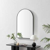 FurnitureboxUK Charlie Black Metal Large 110x70cm Ovemantle Arch Mirror | Size: 110x70 cm