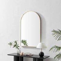 FurnitureboxUK Charlie Gold Metal Large 110x70cm Ovemantle Arch Mirror | Size: 110x70 cm