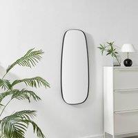 FurnitureboxUK Elodie Black Metal Large 120x50 Pebble Shape Wall Mirror