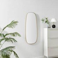 FurnitureboxUK Elodie Gold Metal Large 120x50 Pebble Shape Wall Mirror
