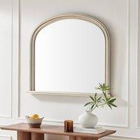 FurnitureboxUK Cecily Silver Wood Large 110x90 Overmantle Arch Mirror
