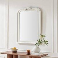 FurnitureboxUK Francis White Wood Large 110x74cm Overmantle Arch Mirror | Size: 110x74 cm