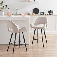 FurnitureboxUK 2x Layla Cream Fabric Bar Chairs