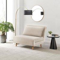 FurnitureboxUK Bobby Cream Jumbo Corduroy Single Folding Sofa Bed Chair