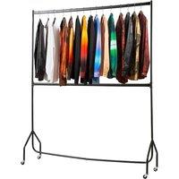 House of Home Clothes Rail Two Tier Heavy Duty Garment Hanging Rack In Black 4ft long x 7ft