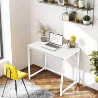 House of Home Desk Computer PC Laptop Home Office Work Desk Study Writing White Grained Style 80cm in Black