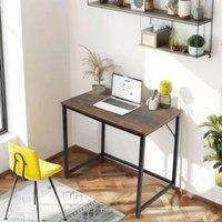 House of Home Desk Computer PC Laptop Home Office Work desk, Study Writing Brown Rustic Style 80cm