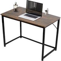 House of Home Desk Computer PC Laptop Home Office Work desk 100cm, Study Brown Rustic Style