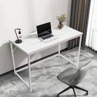 House of Home Computer Desk PC Laptop Home Office Work desk 100cm, Study White Rustic Style