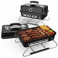 House of Home Portable BBQ Charcoal Grill Ideal for Camping Travel in Black
