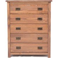 Cabinet Bits Padua 5 Drawer Chest of Drawers Bras Drop Handle in Brown