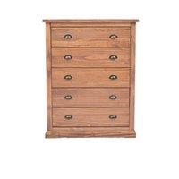 Cabinet Bits Tirolo 5 Drawer Chest of Drawers Brass Cup Handle in Brown