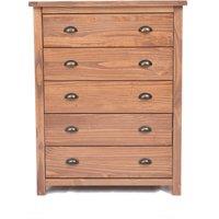 Cabinet Bits Padua 5 Drawer Chest of Drawers Brass Cup Handle in Brown