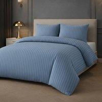 Grace Luxury Embossed Stripes 2 Pack Duvet Cover Set in Blue | Size: Single