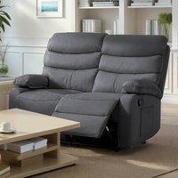 Kidsaw 2 Seater Manual Recliner Sofa DARK GREY PU Fabric