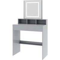 MCC Direct Dressing Table Adjustable LED Mirror Vanity Table Make up Desk Tulsa in Grey