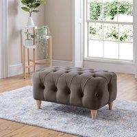 The Great Sofa Company Kensington Velvet Chesterfield Footstool in Grey