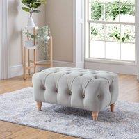 The Great Sofa Company Kensington Velvet Chesterfield Footstool in Silver