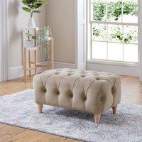 The Great Sofa Company Kensington Velvet Chesterfield Footstool in Cream