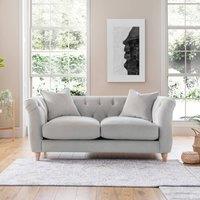 The Great Sofa Company Kensington 2-Seater Velvet Chesterfield Sofa in Silver | Size: 2 Seater