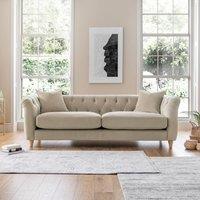 The Great Sofa Company Kensington 3-Seater Velvet Chesterfield Sofa in Cream | Size: 3 Seater