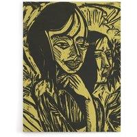 Artery8 Fehmarn Portrait Ernst Ludwig Kirchner Canvas Wall Art in Yellow | Size: W18 x H24