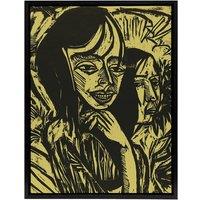 Artery8 Fehmarn Portrait Ernst Ludwig Kirchner Black Framed Canvas Art in Yellow | Size: W18 x H24
