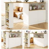 BTM 360 Swivel Dining Bar with Shelves & Glass in White