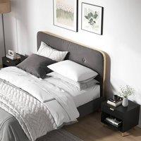 HOMCOM End Table Set of 2 with Drawer, Open Compartment & Handle, Black | Size: 2 Pack